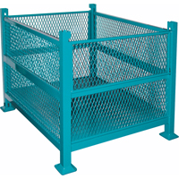 Open Mesh Containers, 2 Drop Gates, 3000 lbs. Capacity, 34.5" W x 40.5" D x 32.25" H CA398 | Johnston Equipment