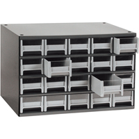 Modular Parts Cabinets, Steel, 20 Drawers, 17" x 10-9/16" x 2-1/16", Grey CA854 | Johnston Equipment