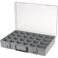 Compartment Case, Plastic, 24 Slots, 18-1/2" W x 13" D x 3" H, Grey CB496 | Johnston Equipment