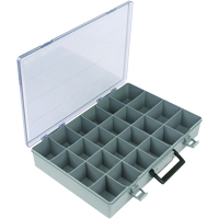 Compartment Case, Plastic, 24 Slots, 15-1/2" W x 11-3/4" D x 2-1/2" H, Grey CB499 | Johnston Equipment