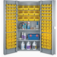 Deep Door Combination Bin Cabinets, 38" W x 24" D x 72" H, Grey CF371 | Johnston Equipment