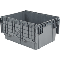 Flipak™ Polyethylene Plastic (PE) Distribution Containers, 27.9" x 20.9" x 15.2", Grey CF724 | Johnston Equipment