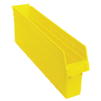 Store-Max Shelf Bins, 4-3/8" W x 8" H x 23-5/8" D, Yellow, 68 lbs. Capacity CF898 | Johnston Equipment