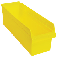 Store-Max Shelf Bins, 8-3/8" W x 8" H x 23-5/8" D, Yellow, 68 lbs. Capacity CF906 | Johnston Equipment