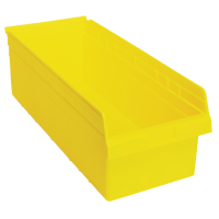 Store-Max Shelf Bins, 11-1/8" W x 8" H x 23-5/8" D, Yellow, 68 lbs. Capacity CF910 | Johnston Equipment