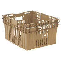 Agricultural Plastic Stack-N-Nest Container, 20" x 24" x 13.4", Beige CF927 | Johnston Equipment