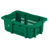 Food Handling Plastic Stack-N-Nest Container, 16" x 23.9" x 8.8", Green CF931 | Johnston Equipment