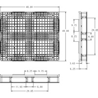RackoCell Plastic Pallet, 4-Way Entry, 48" L x 40" W x 6-1/3" H CG005 | Johnston Equipment