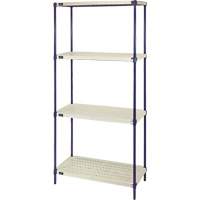 Wire Shelving Unit with Plastic Shelves, Wire Frame with Plastic Shelves, Boltless, 600 lbs. Capacity, 30" W x 72" H x 24" D CG080 | Johnston Equipment