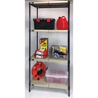 Wire Shelving Unit with Plastic Shelves, Wire Frame with Plastic Shelves, Boltless, 600 lbs. Capacity, 48" W x 72" H x 18" D CG079 | Johnston Equipment