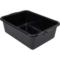 All-Purpose Flat-Bottom Storage Tub, 7" H x 15" D x 21" L, Plastic, Black CG212 | Johnston Equipment