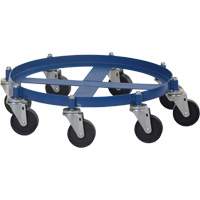 Octagon Drum Dolly, Steel, 2000 lbs. Capacity, 27-1/16" Diameter, Cast Iron Casters DC782 | Johnston Equipment