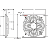 Ventilateurs muraux d'usage général, Commercial, Dia 10", 2 vitesses EA376 | Johnston Equipment