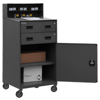 Shop Desk, 23" W x 20" D x 51" H, Grey FG789 | Johnston Equipment