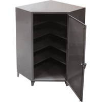 Corner Cabinets, Steel, 4 Shelves, 72" H x 48" W x 24" D, Grey FG850 | Johnston Equipment