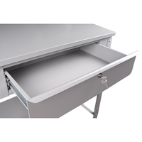 Open Floor Style Shop Desk, 34-1/2" W x 30" D x 53" H, Grey FI519 | Johnston Equipment