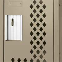 Clean Line™ Lockers, 2 -tier, 12" x 15" x 72", Steel, Beige, Rivet (Assembled), Perforated FK756 | Johnston Equipment