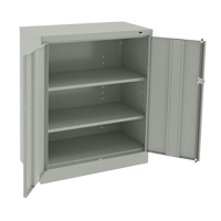 Counter High Cabinet, Steel, 2 Shelves, 42" H x 36" W x 18" D, Light Grey FL643 | Johnston Equipment