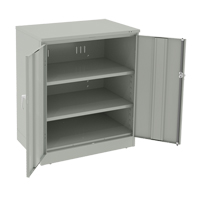 Deluxe Counter High Cabinet, Steel, 2 Shelves, 42" H x 36" W x 24" D, Light Grey FL644 | Johnston Equipment
