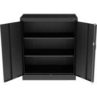 Standard Counter-High Cabinet, Steel, 2 Shelves, 42" H x 36" W x 18" D, Black FL777 | Johnston Equipment