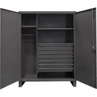 Extra Heavy-Duty Wardrobe Cabinet, Steel, 48" W x 24" D x 78" H, Grey FM019 | Johnston Equipment