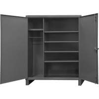 Extra Heavy-Duty Wardrobe Cabinet, Steel, 60" W x 24" D x 78" H, Grey FM020 | Johnston Equipment