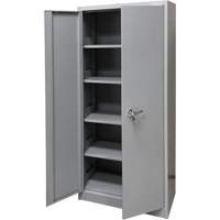 Storage Cabinet, Steel, 4 Shelves, 66" H x 30" W x 15" D, Grey FN425 | Johnston Equipment