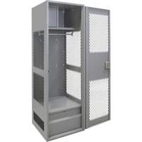 Gear Locker with Door, Steel, 24" W x 18" D x 72" H, Grey FN467 | Johnston Equipment