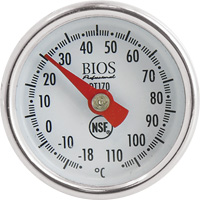 1" Dial Thermometer Celsius Only with Calibration Sleeve, Contact, Analogue, 0.4-230°F (-18-110°C) IC665 | Johnston Equipment