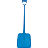 One Piece Food Processing Shovel, 13" x 12" Blade, 54" Length, Plastic, Blue JB860 | Johnston Equipment