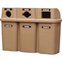 Recycling Containers Bullseye™, Curbside, Plastic, 3 x 114L/90 US Gal. JC550 | Johnston Equipment
