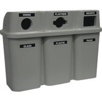 Recycling Containers Bullseye™, Curbside, Plastic, 3 x 114L/90 US Gal. JC993 | Johnston Equipment