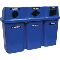 Recycling Containers Bullseye™, Curbside, Plastic, 3 x 114L/90 US Gal. JC994 | Johnston Equipment
