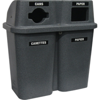 Recycling Containers Bullseye™, Curbside, Plastic, 2 x 114L/60 US gal. JC995 | Johnston Equipment