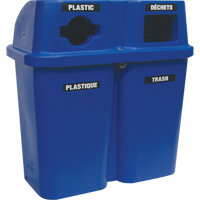Recycling Containers Bullseye™, Curbside, Plastic, 2 x 114L/60 US gal. JC997 | Johnston Equipment