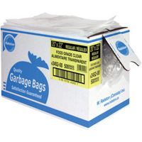 Food-Grade Garbage Bags, X-Strong, 35" W x 50" L, .92 mils, Clear, Open Top JI433 | Johnston Equipment