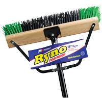 Ryno Push Broom with Braced Handle, 18", Stiff, PVC Bristles JN064 | Johnston Equipment