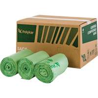 Sacs certifiés compostables, Régulier, 35" , 50" , Vert, 100 Qté/pqt JN598 | Johnston Equipment