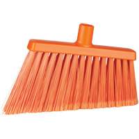 Angle Head Broom, Stiff/Split Bristles, 11-2/5", Polyester/Polypropylene/PVC/Synthetic, Orange JP824 | Johnston Equipment