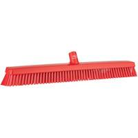 Heavy-Duty Push Broom, Fine/Stiff Bristles, 24", Red JQ214 | Johnston Equipment
