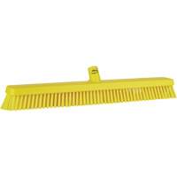 Heavy-Duty Push Broom, Fine/Stiff Bristles, 24", Yellow JQ216 | Johnston Equipment