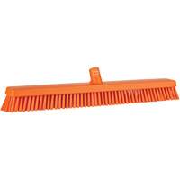 Heavy-Duty Push Broom, Fine/Stiff Bristles, 24", Orange JQ218 | Johnston Equipment
