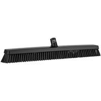 Heavy-Duty Push Broom, Fine/Stiff Bristles, 24", Black JQ221 | Johnston Equipment