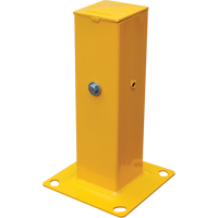 Tubular Post for Guard Rail, 5" W x 18" H, Yellow KA098 | Johnston Equipment