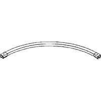 90° Curved Curtain Partition Track with Splicers, 3' L KB006 | Johnston Equipment