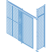 Wire Mesh Partition Components - Sliding Doors, 4' W x 8' H KH852 | Johnston Equipment