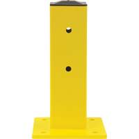 Single Guard Rail Post, Steel, 5" L x 17" H, Safety Yellow KI246 | Johnston Equipment