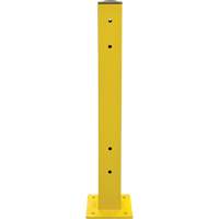 Double Guard Rail Post, Steel, 5" L x 44" H, Safety Yellow KI247 | Johnston Equipment