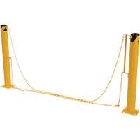 Dock Chain Barrier Bollard System, Steel, 42" H x 6-5/8" W, Yellow KI262 | Johnston Equipment