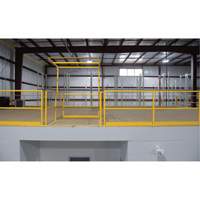 Mezzanine Safety Gate, 68-1/2" L x 42" H, 80-1/16" Raised, Yellow KI289 | Johnston Equipment